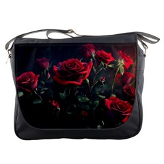 Rose Flower Plant Red Messenger Bag by Ravend