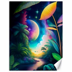 Jungle Moon Light Plants Space Canvas 18  X 24 