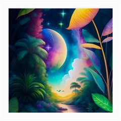 Jungle Moon Light Plants Space Medium Glasses Cloth