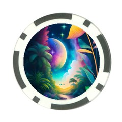 Jungle Moon Light Plants Space Poker Chip Card Guard (10 Pack)