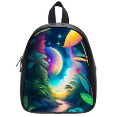 Jungle Moon Light Plants Space School Bag (small)