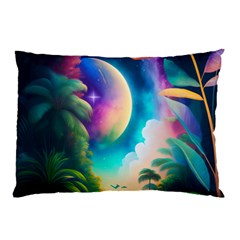 Jungle Moon Light Plants Space Pillow Case (two Sides)