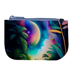 Jungle Moon Light Plants Space Large Coin Purse by Ravend