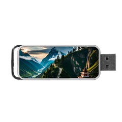 Nature Mountain Valley Portable Usb Flash (two Sides)