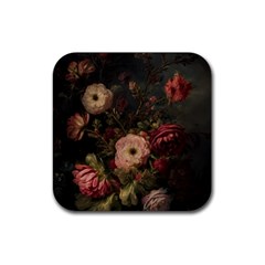 Flower Nature Background Bloom Rubber Coaster (square)