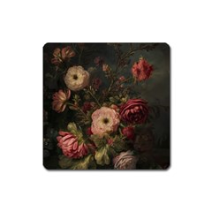 Flower Nature Background Bloom Square Magnet