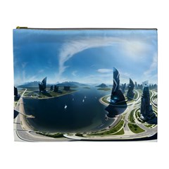 Futuristic City Fantasy Scifi Cosmetic Bag (xl) by Ravend