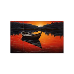 Boat Sunset Lake Water Nature Sticker Rectangular (100 Pack) by Ravend