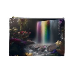 Waterfall Rainbow Cosmetic Bag (large) by Ravend