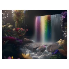 Waterfall Rainbow Premium Plush Fleece Blanket (extra Small) by Ravend