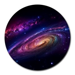 Universe Space Star Rainbow Round Mousepad