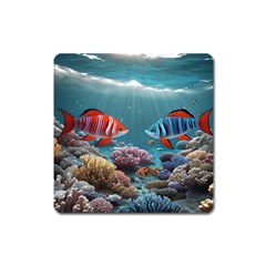 Fish Sea Ocean Square Magnet