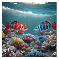 Fish Sea Ocean Square Satin Scarf (36  X 36 )