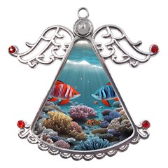 Fish Sea Ocean Metal Angel With Crystal Ornament