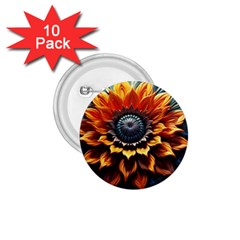 Flower Plant Geometry 1 75  Buttons (10 Pack)