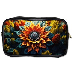 Flower Plant Geometry Toiletries Bag (two Sides)