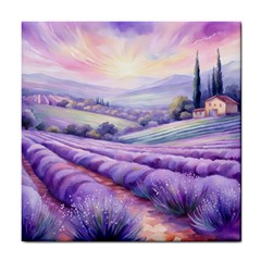 Lavender Flower Tree Tile Coaster by Ravend