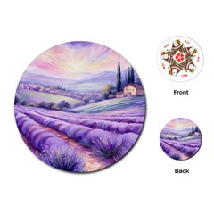 Lavender Flower Tree Playing Cards Single Design (round) by Ravend