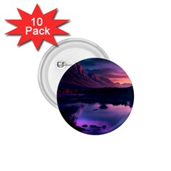 Lake Mountain Night Sea Flower Nature 1 75  Buttons (10 Pack)