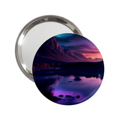 Lake Mountain Night Sea Flower Nature 2 25  Handbag Mirrors