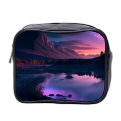 Lake Mountain Night Sea Flower Nature Mini Toiletries Bag (two Sides)