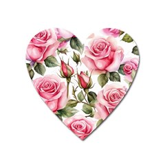 Flower Rose Pink Heart Magnet