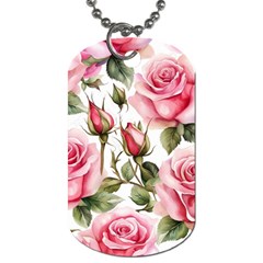 Flower Rose Pink Dog Tag (one Side) by Ravend