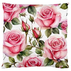 Flower Rose Pink Large Cushion Case (one Side)