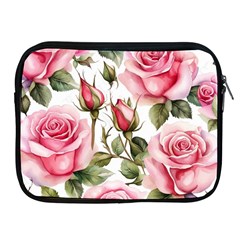 Flower Rose Pink Apple Ipad 2/3/4 Zipper Cases by Ravend