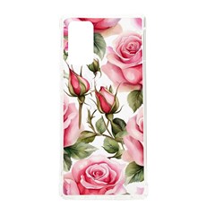 Flower Rose Pink Samsung Galaxy Note 20 Tpu Uv Case by Ravend