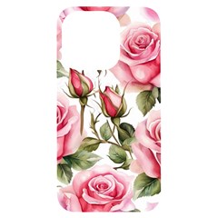 Flower Rose Pink Iphone 14 Pro Black Uv Print Case