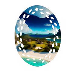 Beach Island Nature Ornament (oval Filigree)