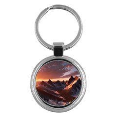 Landscape Mountains Nature Key Chain (round) by Ravend