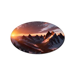 Landscape Mountains Nature Sticker (oval) by Ravend