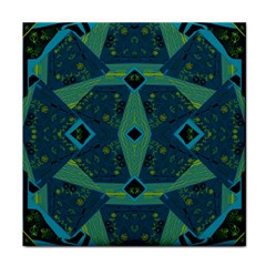 Mazipoodles Origami Chintz A - Navy Lime Blue Black Face Towel