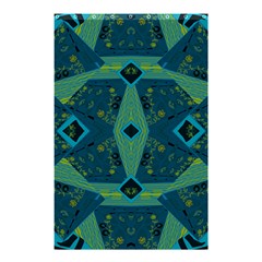 Mazipoodles Origami Chintz A - Navy Lime Blue Black Shower Curtain 48  X 72  (small)  by Mazipoodles