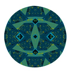 Mazipoodles Origami Chintz A - Navy Lime Blue Black Pop Socket by Mazipoodles