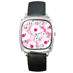 Wallpaper Pink Square Metal Watch by Luxe2Comfy