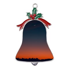 Sky Gradient Metal Holly Leaf Bell Ornament