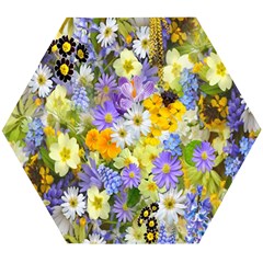 Spring Flowers Wooden Puzzle Hexagon by artworkshop