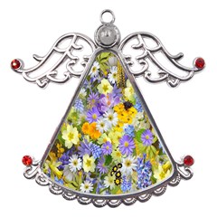 Spring Flowers Metal Angel With Crystal Ornament by artworkshop