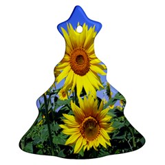 Sunflower Gift Christmas Tree Ornament (two Sides) by artworkshop