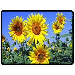 Sunflower Gift Two Sides Fleece Blanket (large) by artworkshop