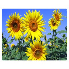 Sunflower Gift Two Sides Premium Plush Fleece Blanket (medium) by artworkshop