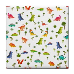 Vector Baby Dino Seamless Pattern Face Towel by Grandong
