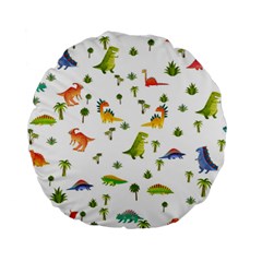 Vector Baby Dino Seamless Pattern Standard 15  Premium Round Cushions by Grandong