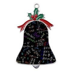 Mathematics  Physics Maths Math Pattern Metal Holly Leaf Bell Ornament by Grandong