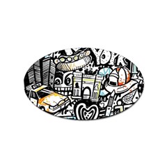 New York City Nyc Broadway Doodle Art Sticker (oval) by Grandong