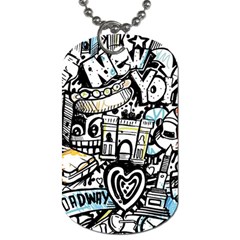 New York City Nyc Broadway Doodle Art Dog Tag (one Side)