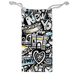 New York City Nyc Broadway Doodle Art Jewelry Bag by Grandong